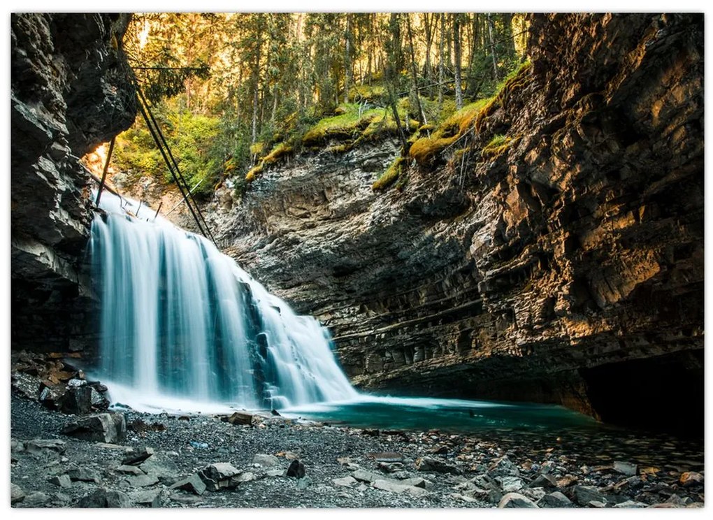 Tablou cu cascada de pădure (70x50 cm)