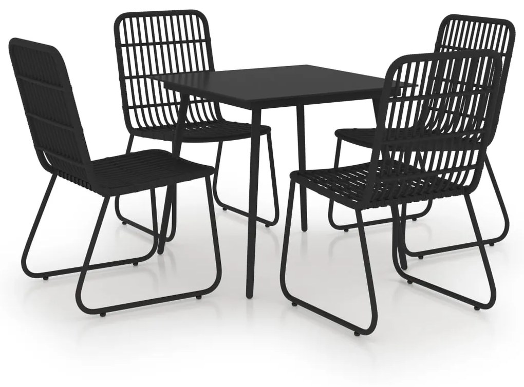 3060244 vidaXL Set mobilier de exterior, 5 piese, poliratan și sticlă