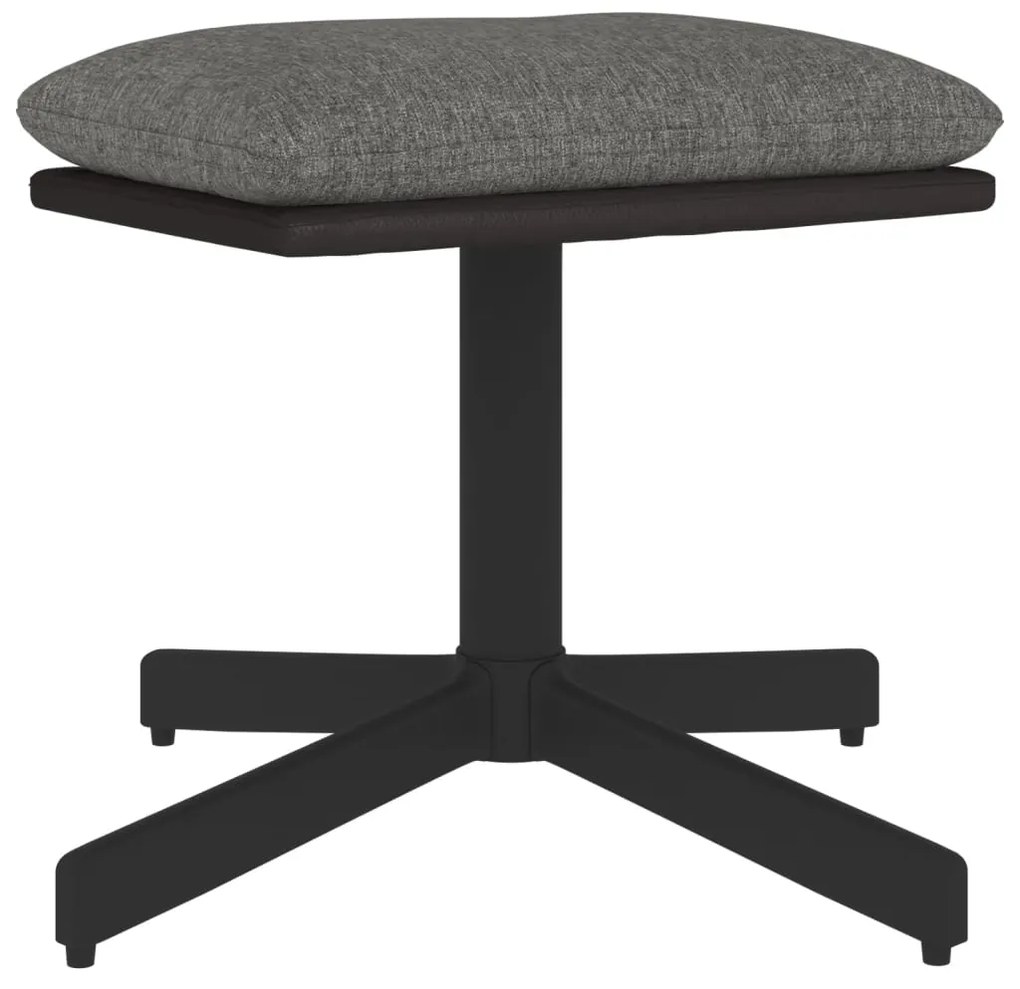 341644 vidaXL Taburet, gri deschis, 60x60x36 cm, textil și piele ecologică