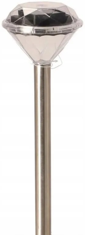 Lampa solara Diamond din otel inoxidabil, 1LED alb, 34,5x8x8cm