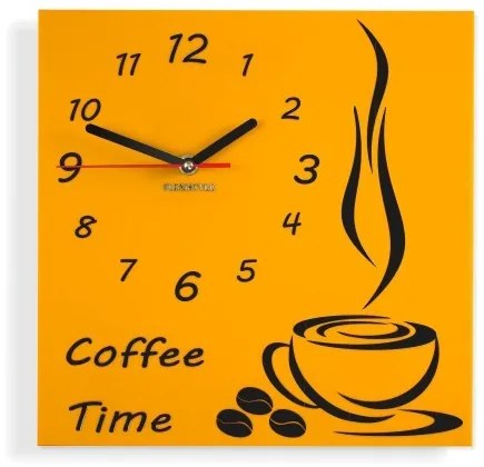 Ceas de perete Coffee Time Galbena