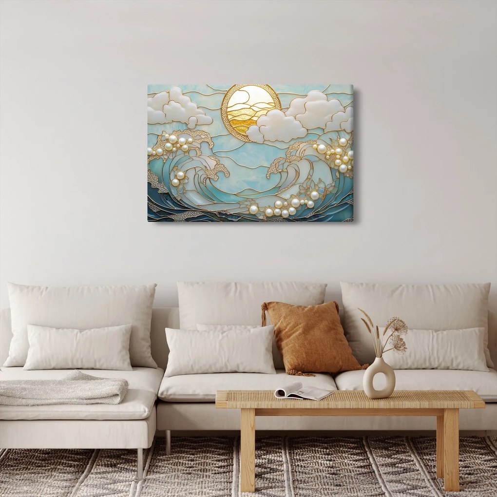 Tablou - Perle 3D în Ocean (90x60 cm)