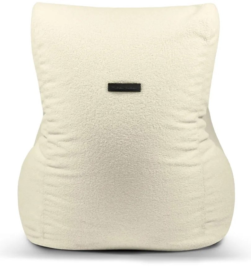 Fotoliu bean bag crem cu tapițerie din țesătură bouclé Seat Lounge – SLOWDOWN