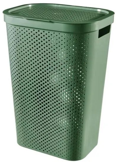 Cos rufe, 2 manere, capac, verde, 60 L, 44x60x35 cm, Curver