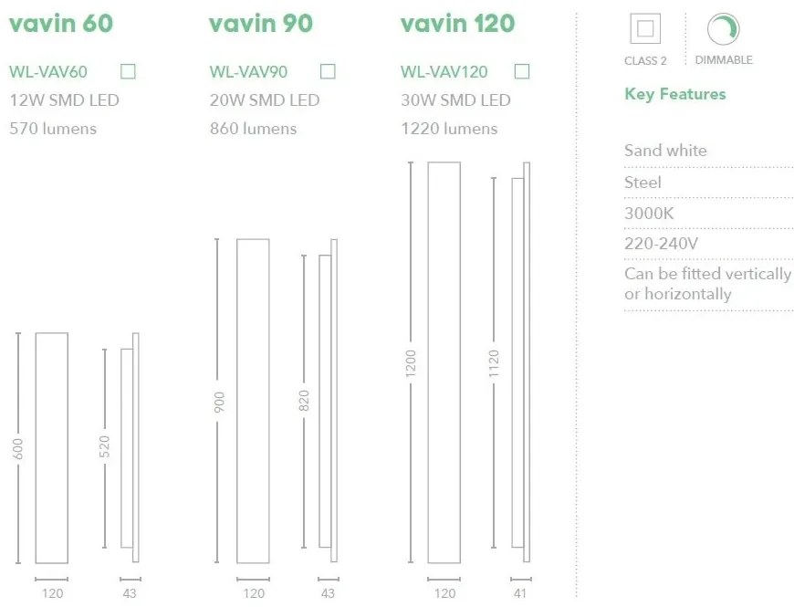 Aplica LED ambientala design liniar Vavin 60