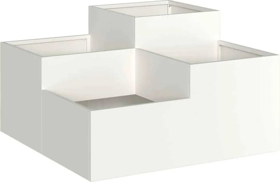 vidaXL Vază pentru Grădină Alb 100 x 100 x 48 cm Oțel