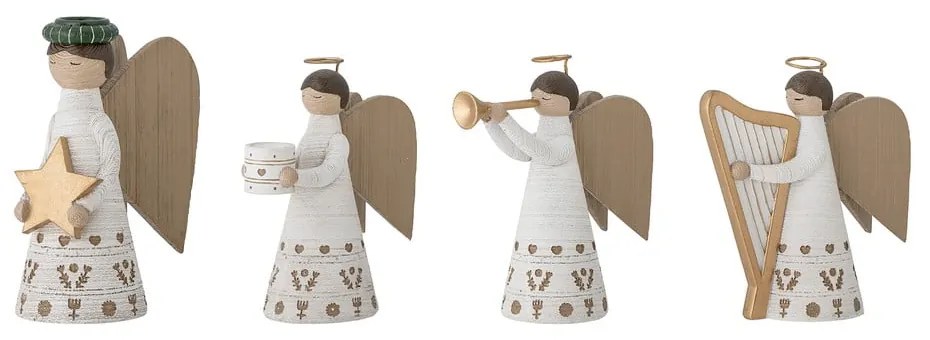 Sfeșnice din polirășină cu model de Crăciun 4 buc. Abba – Bloomingville