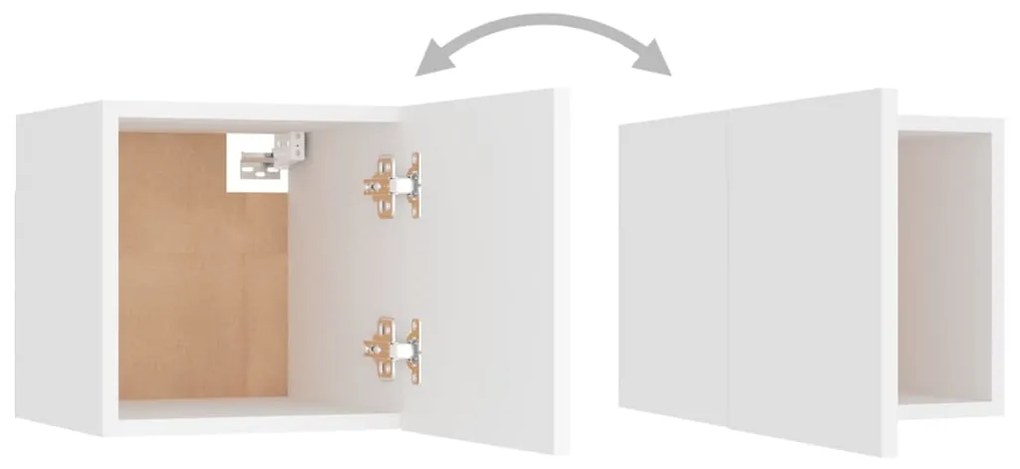 Set de dulapuri TV, 8 piese, alb, PAL Alb, 60 x 30 x 30 cm (4 pcs), 1