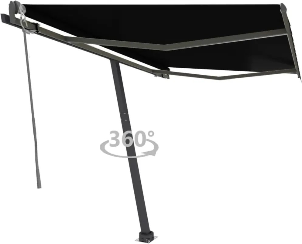 vidaXL Copertină autonomă retractabilă automat, antracit, 300x250 cm