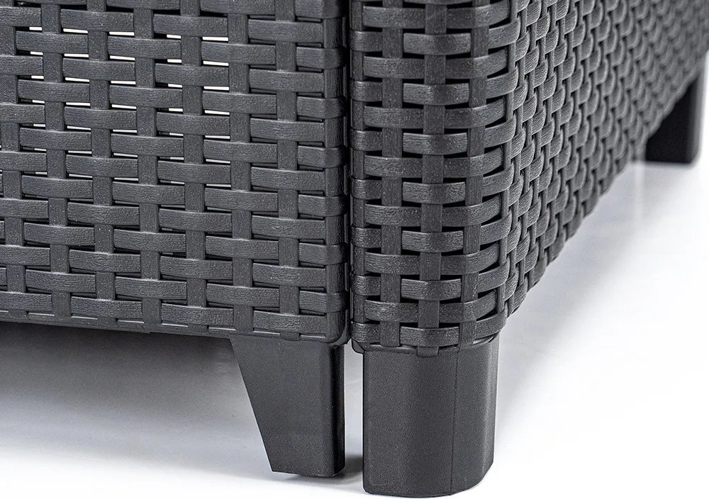 Set de mobilier de grădină Claire V cu 9 locuri și masă Vigo cu depozitare, grafit