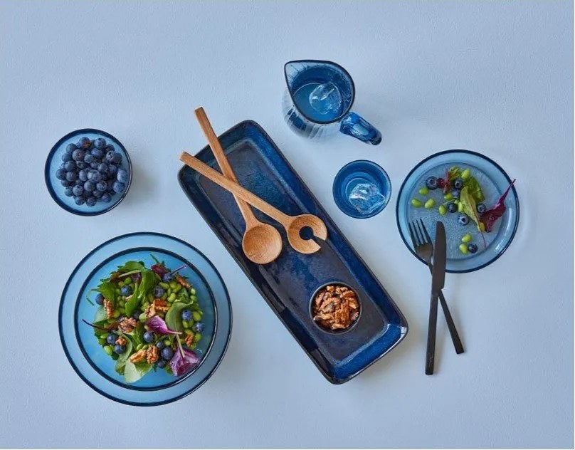 Tavă de servire din ceramică 14x38 cm Gastro Dark Blue/Black – Bitz