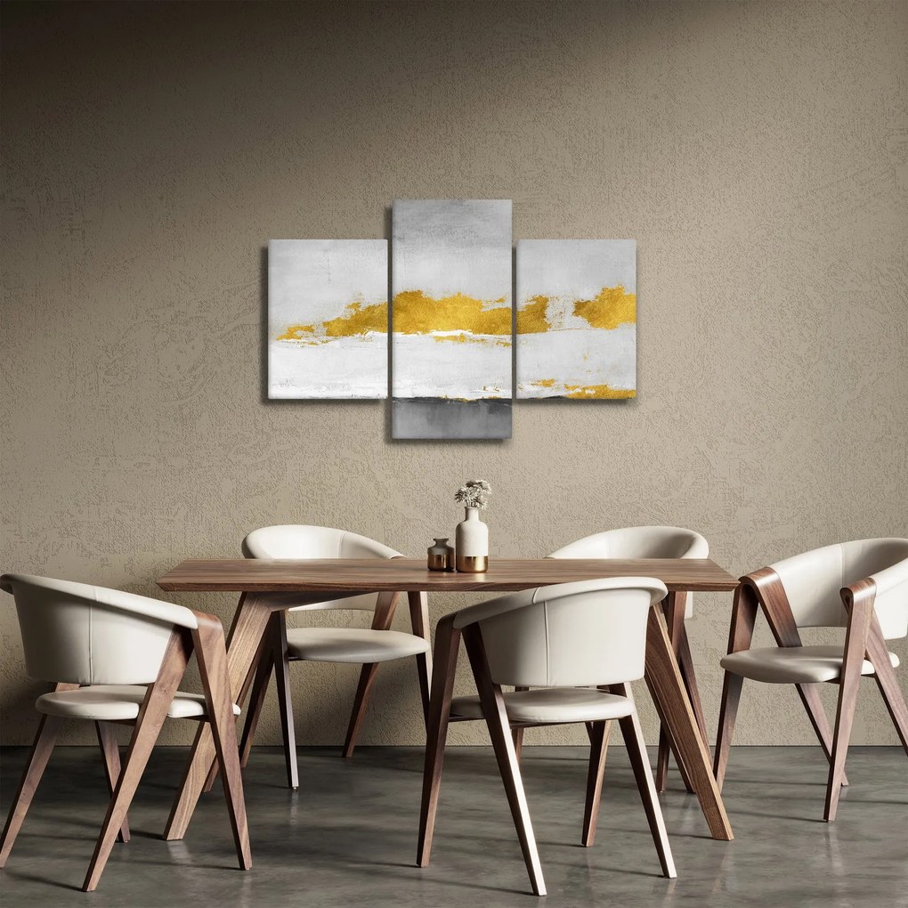 Tablou - Mișcări aurii și gri (90x60 cm)