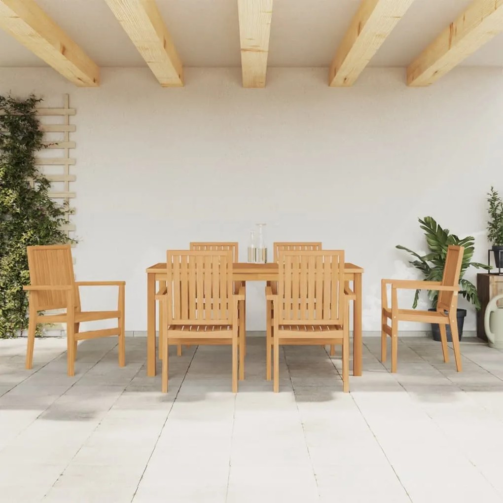 vidaXL Set mobilier de grădină, 7 piese, lemn masiv de tec