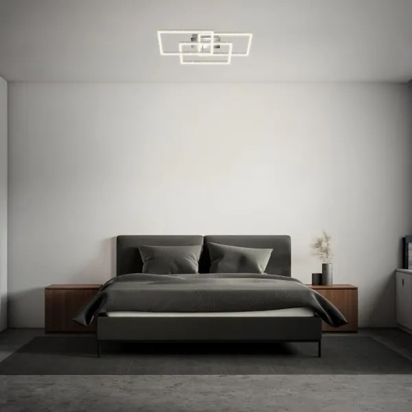 Plafonieră LED dimabilă Brilo FRAME LED/57W/230V 3000K crom mat