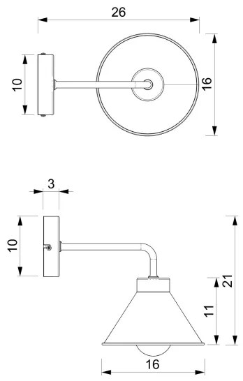 Lampă de perete DEMET 1xE27/60W/230V neagră/aurie