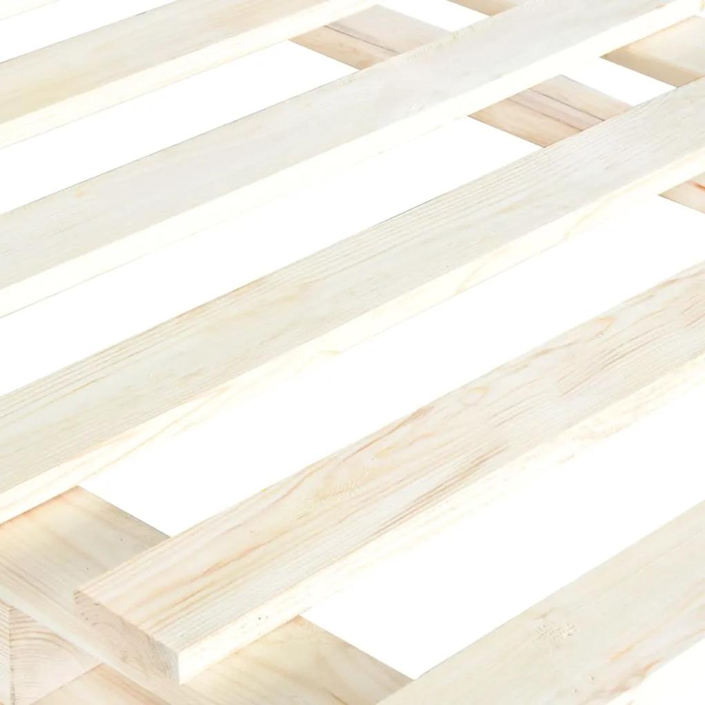 Cadru de pat din paleti, 120 x 200 cm, lemn masiv de pin culoarea lemnului, 120 x 200 cm