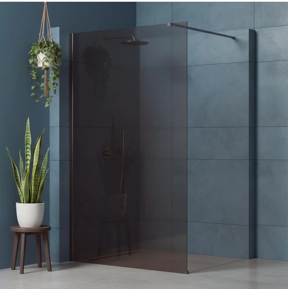 Paravan de dus fumuriu Rea Flexi Brown 140 cm Titan