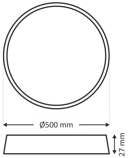 Plafonieră LED, 40 W, 230 V, 3000/4000/6500 K, Ø 50 cm, neagră