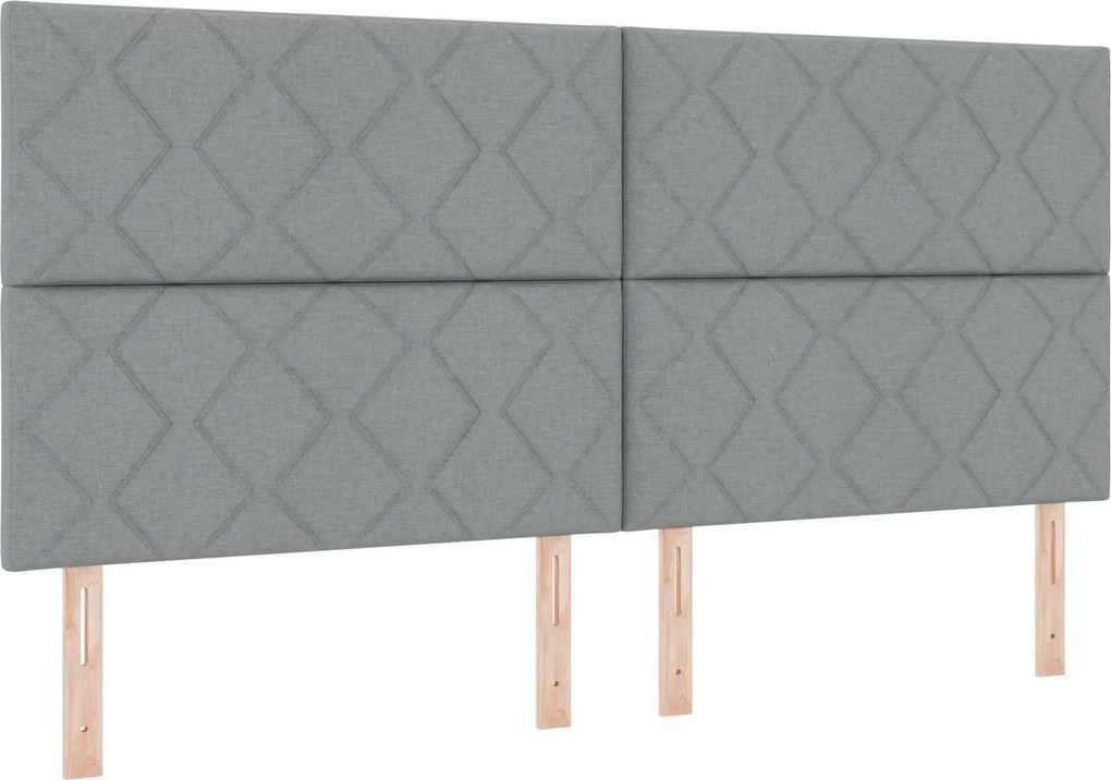 vidaXL Tăblie LED Gri deschis 200 cm țesătură