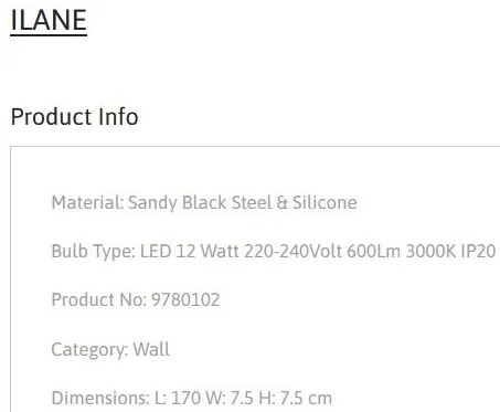 Aplica de perete lumina ambientala LED ILANE
