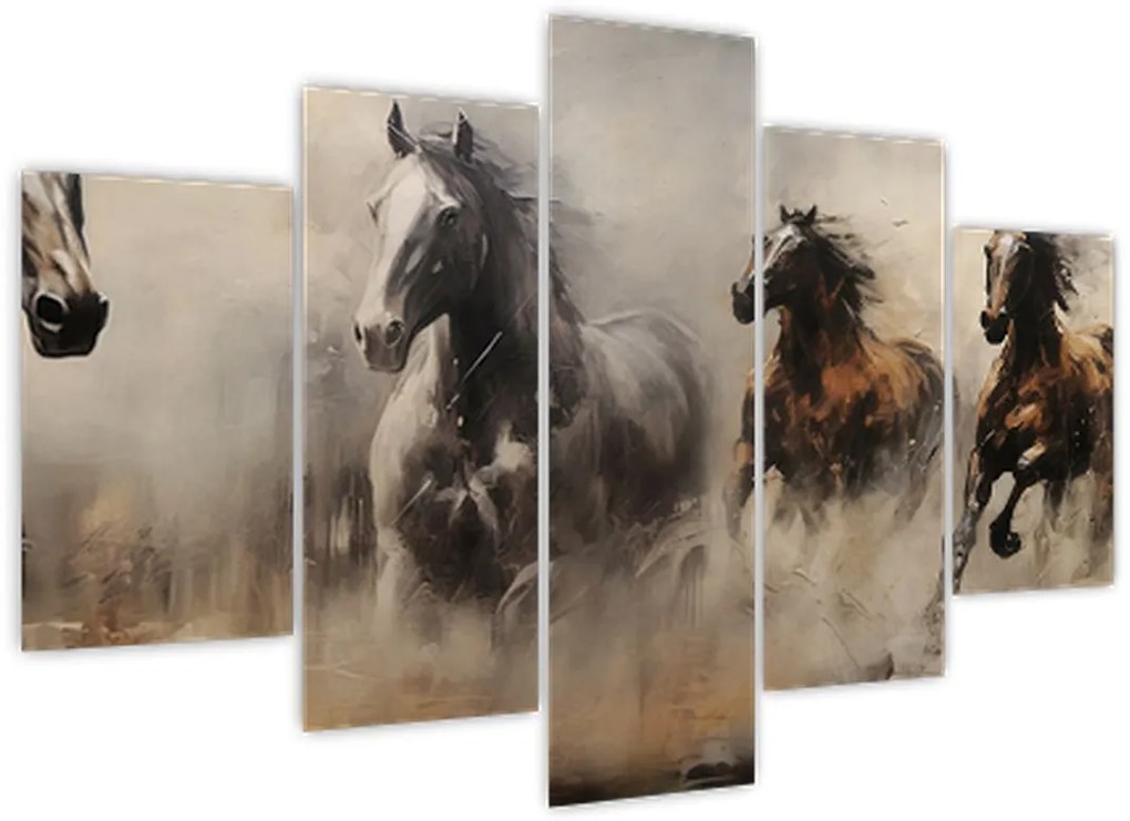 Tablou - Pictură în ulei de cai (150x105 cm)