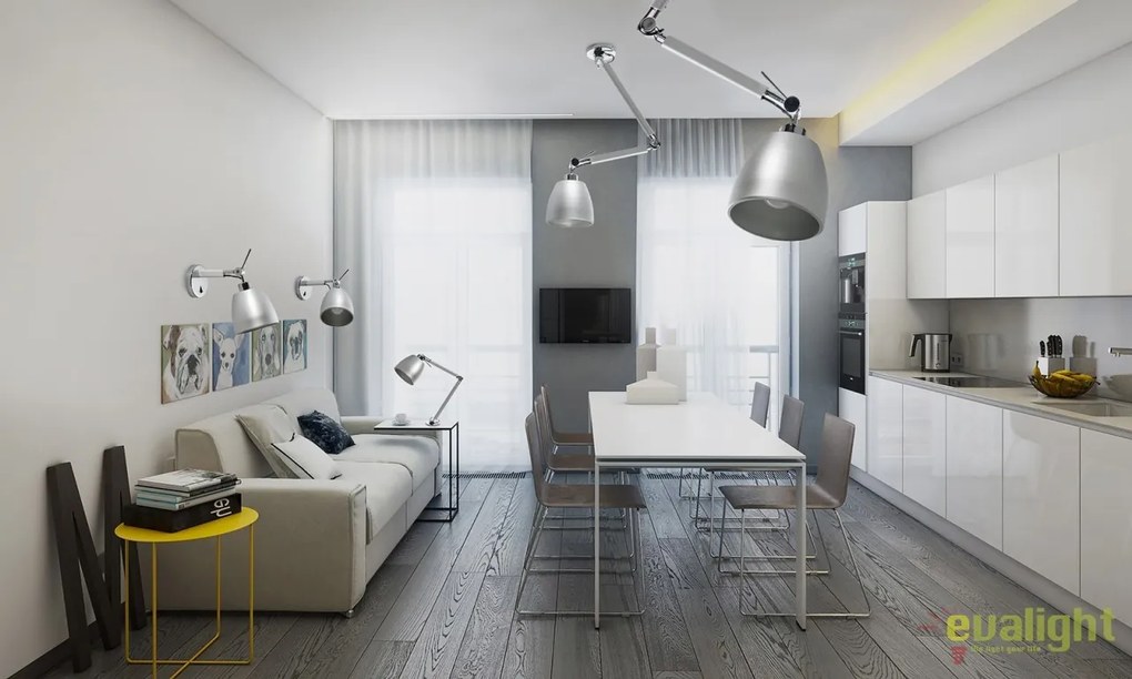 Pendul directionabil design modern ZYTA S ALU gri