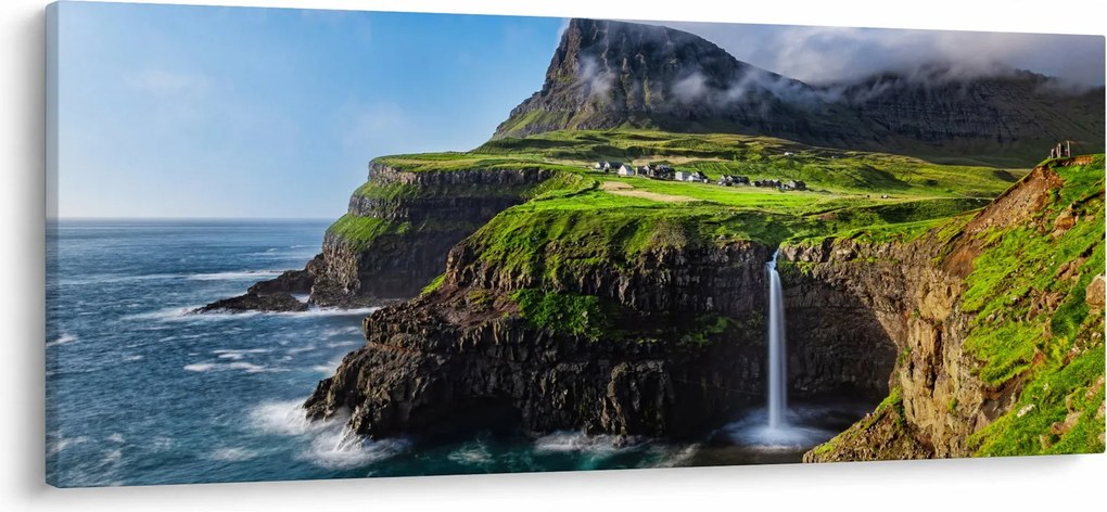 Tablou - Cascada Múlafossur (120x50 cm)