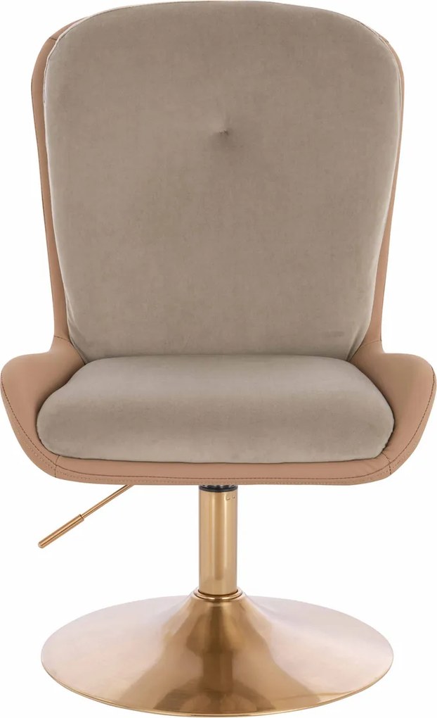 HR690N Scaun Velvet&amp;soft Piele Pu Latte/Carmel Latte Bază Aurie