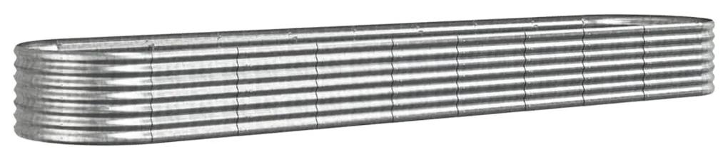 Jardiniera, argintiu, 368x80x36 cm, otel vopsit electrostatic 1, Argintiu, 368 x 80 x 36 cm
