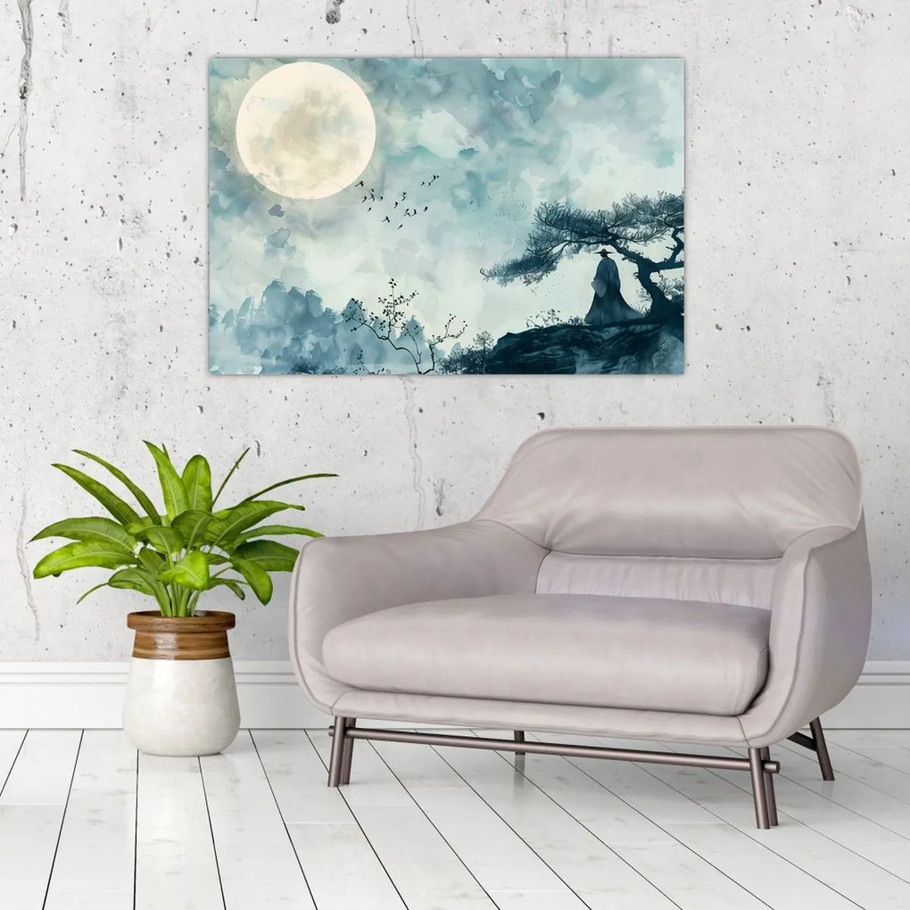 Tablou - Pictură cu lună plină (90x60 cm)