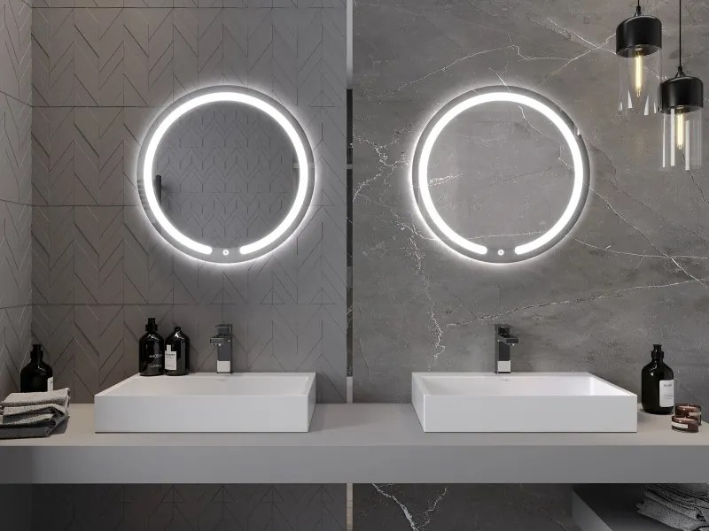 Mexen Rose oglindă de baie iluminată, rotundă 60 cm, LED 6000K, antiaburire - 9810-060-060-611-00