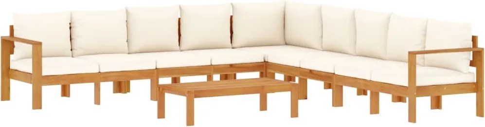 vidaXL Set de canapele de grădină cu perne, 6 piese, lemn masiv acacia