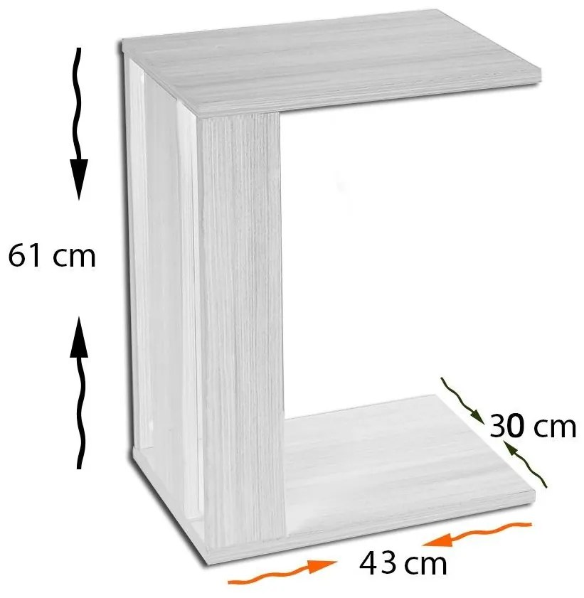 Măsuță laterală Perlit (Negru + Alb) . 1102459