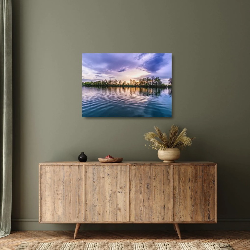 Tablou pe sticlă cu lac (70x50 cm)