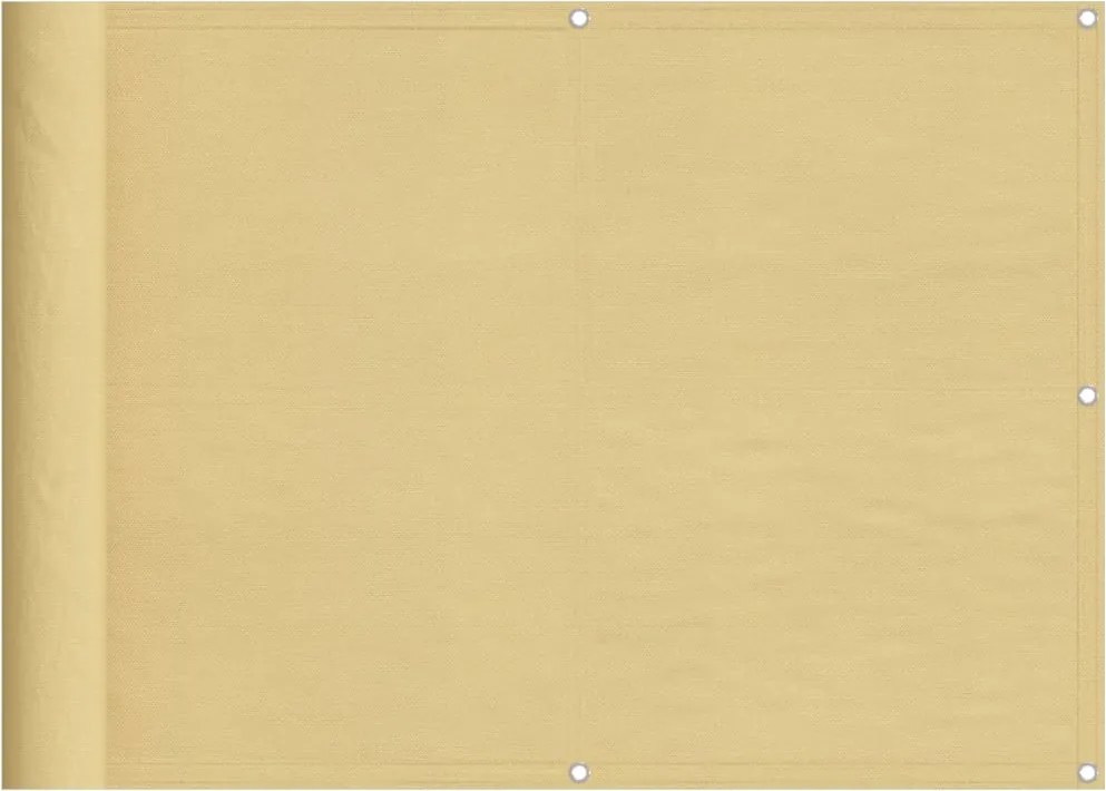 vidaXL Paravan de balcon, nisipiu, 75x300 cm, 100% poliester oxford