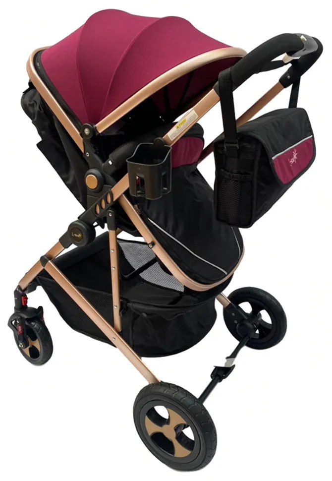 Carucior 2 in 1 reversibil si transformabil, landou sport si geanta cadou - Mov - CPC-08-mov