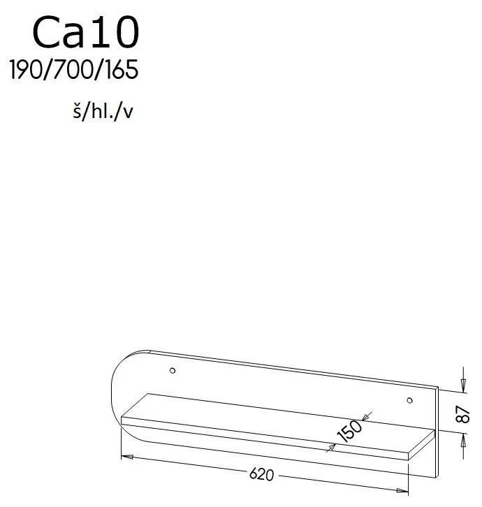 Raft typ CA10 Caryl (deschis grafit + alb lucios + stejar nash). 1040650