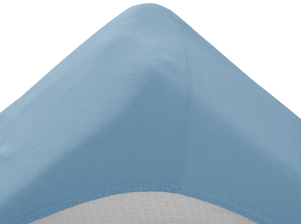 Cearsaf jersey pentru patut copii albastru deschis 70 x 140 cm