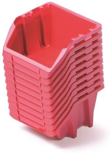 Set de 10 cutii de depozitare fiecare 18,7 x 15,8 x 11,4 cm, rosu