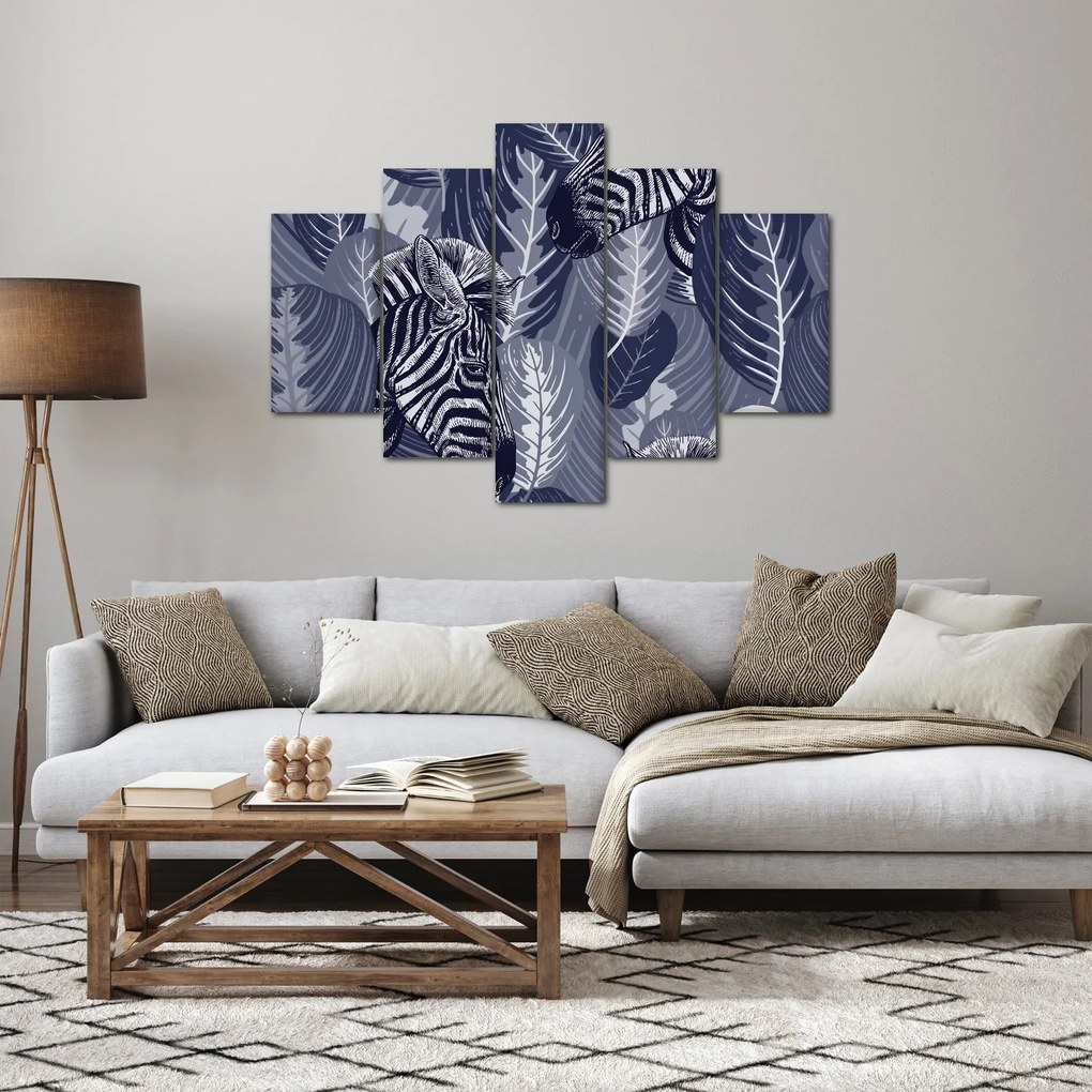 Tablou - Zebre albastre (150x105 cm)