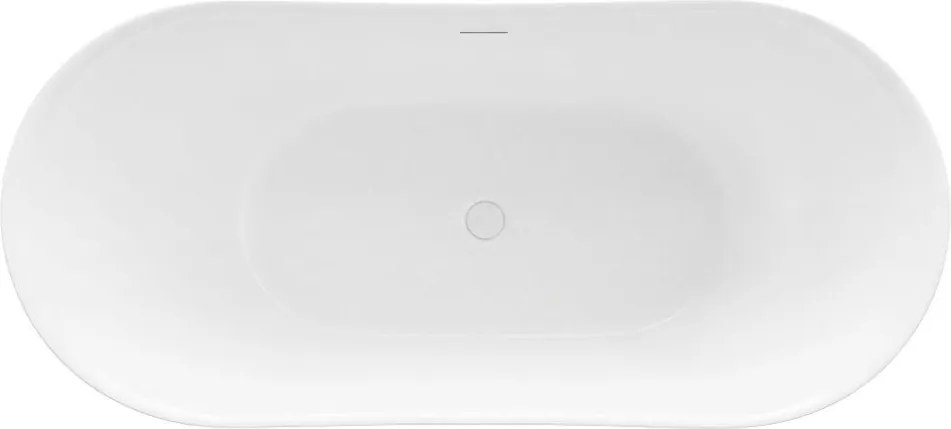 Cada freestanding cu ventil auriu periat Rea Ferrano Slim 180 cm alb