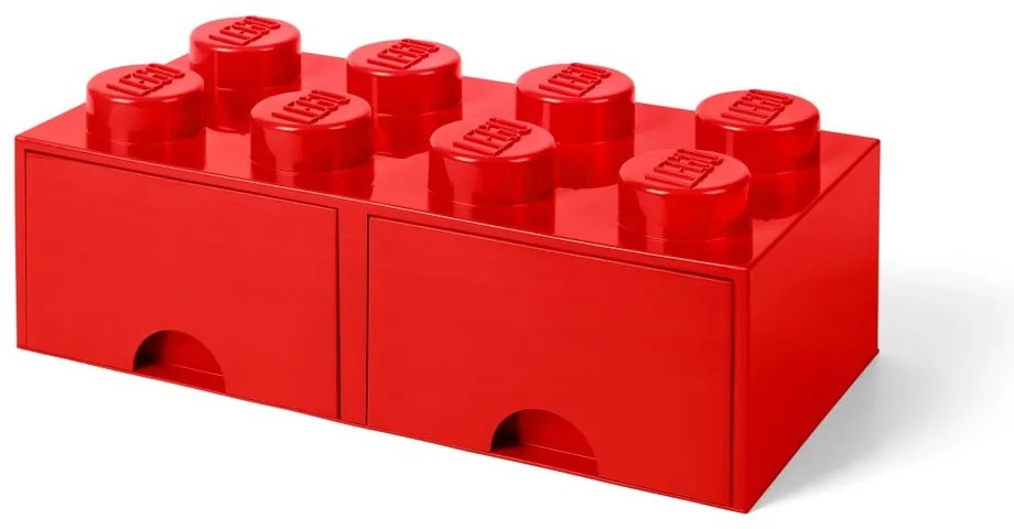 Cutie depozitare cu 2 compartimente LEGO®, roșu