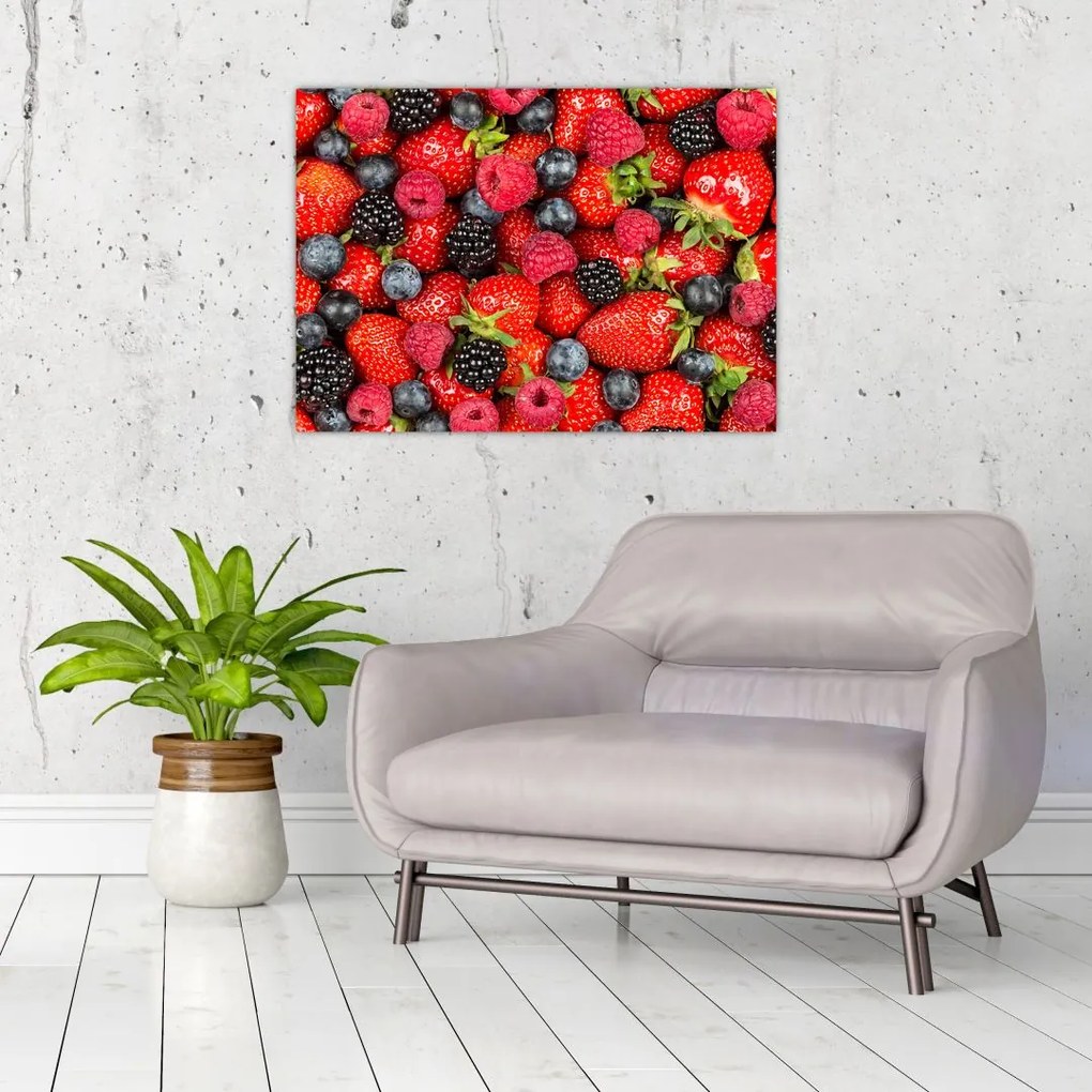 Tablou pe sticlă - Încărcătură de fructe (70x50 cm)