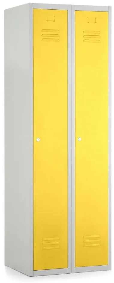 Dulap metalic, 60 x 50 x 180 cm, incuietoare cilindrica, galben - ral 1023