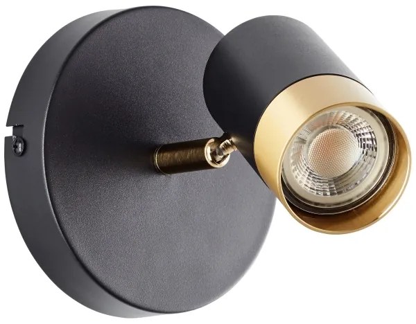 Brilliant - Aplica spot LED VIGOLO, 1x GU10/5W/230V, negru/auriu