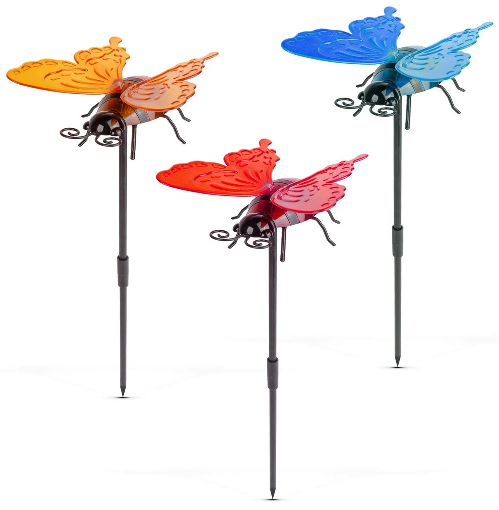 Lampa solara - fluture - multicolor - 12 x 6 x 21,5 cm - 4 LED