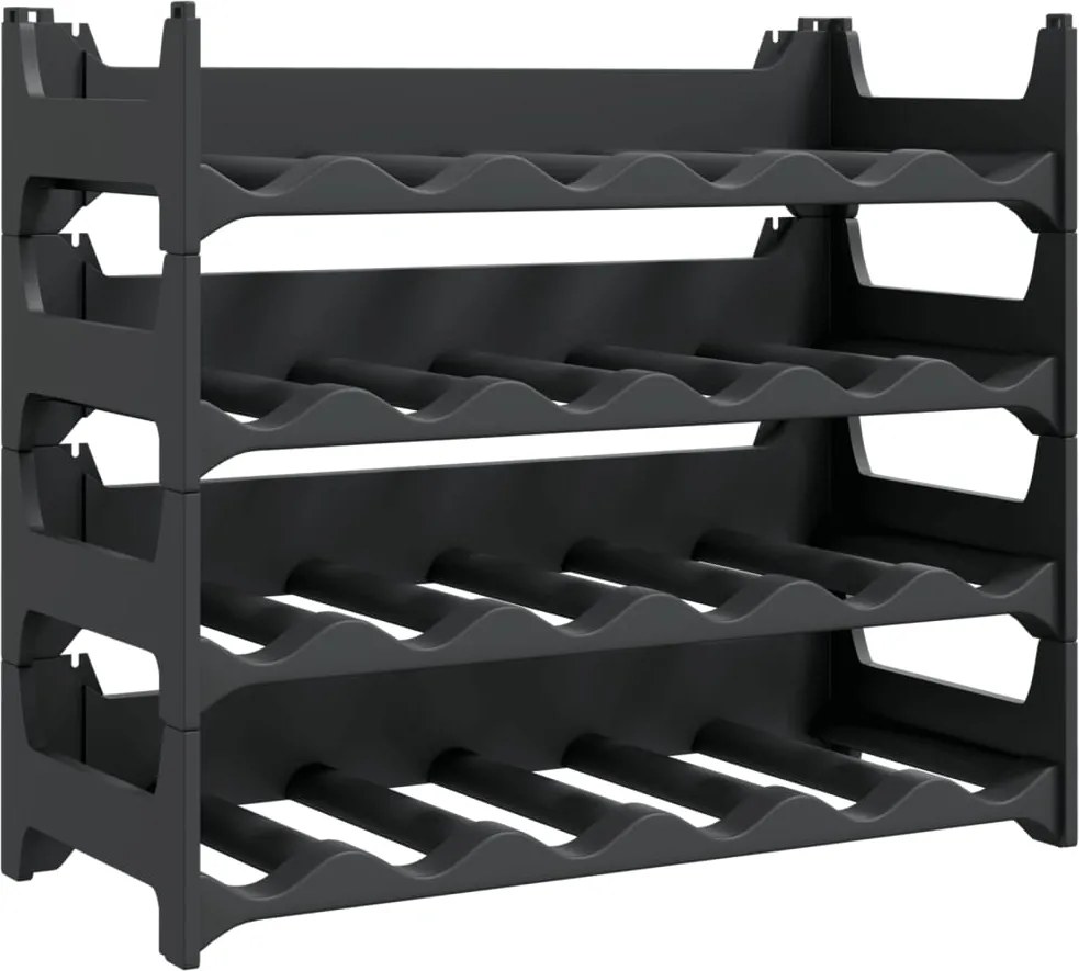 vidaXL Raft de sticle de vin, pentru 24 sticle, PP, stivuibil