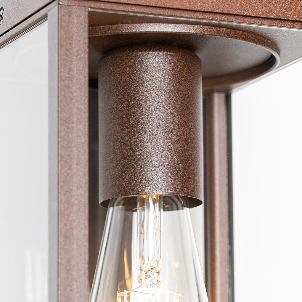 Felinar inteligent de perete pentru exterior maro ruginiu IP44 incl. WiFi ST64 - Charlois