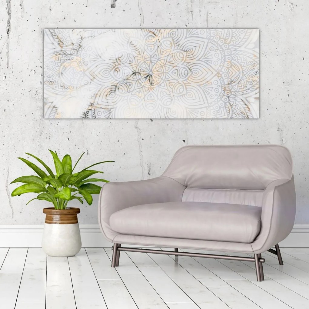 Tablou - Mandale albe (120x50 cm)