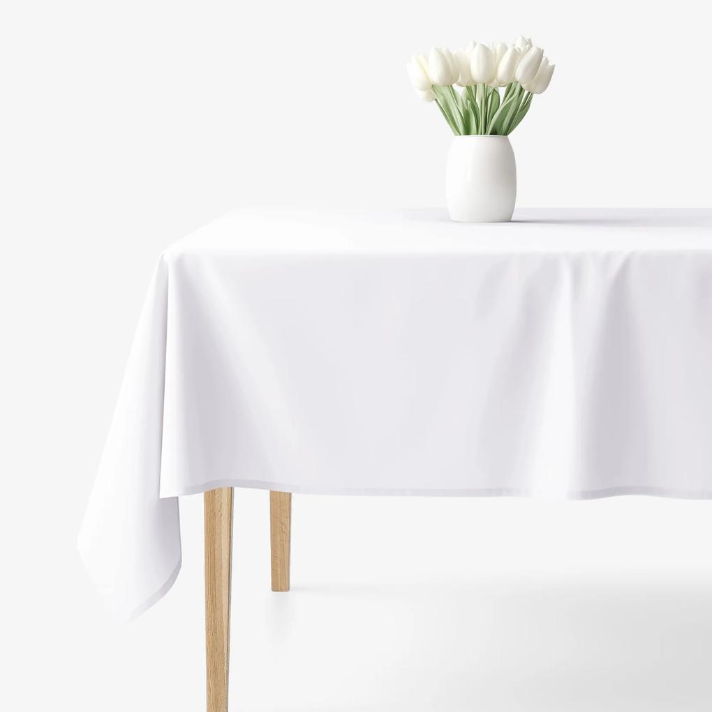 Goldea față de masă decorativă rongo deluxe - alb cu luciu satinat 120 x 180 cm